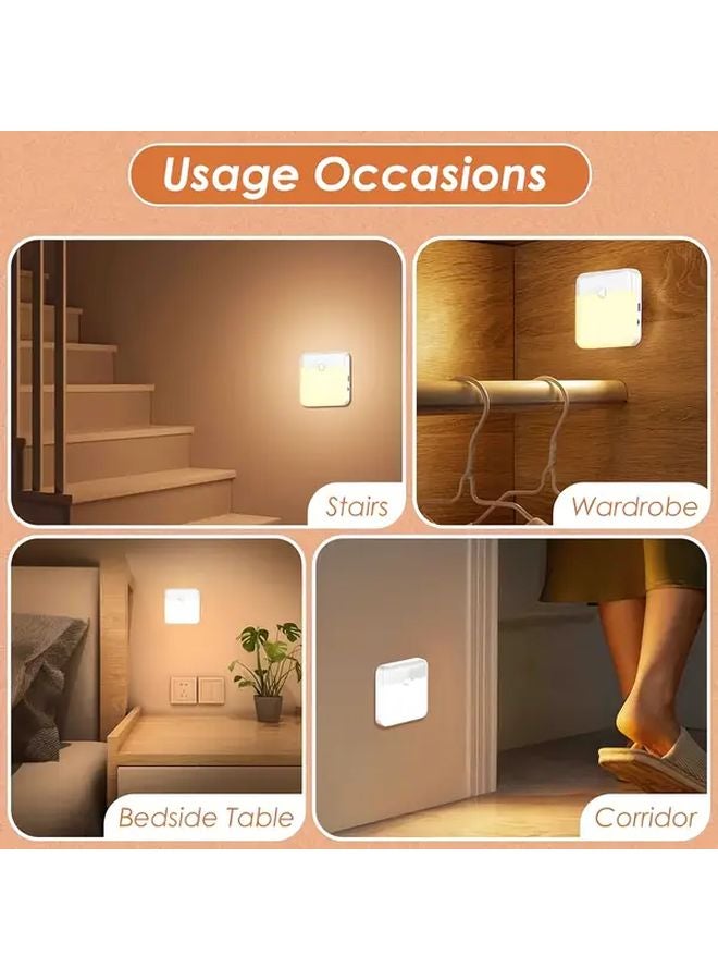 2pcs Motion Sensor Night Light USB Rechargeable For Bathroom Hallway Bedroom Travel - Image 5
